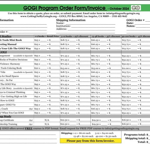 GOGI Order Form